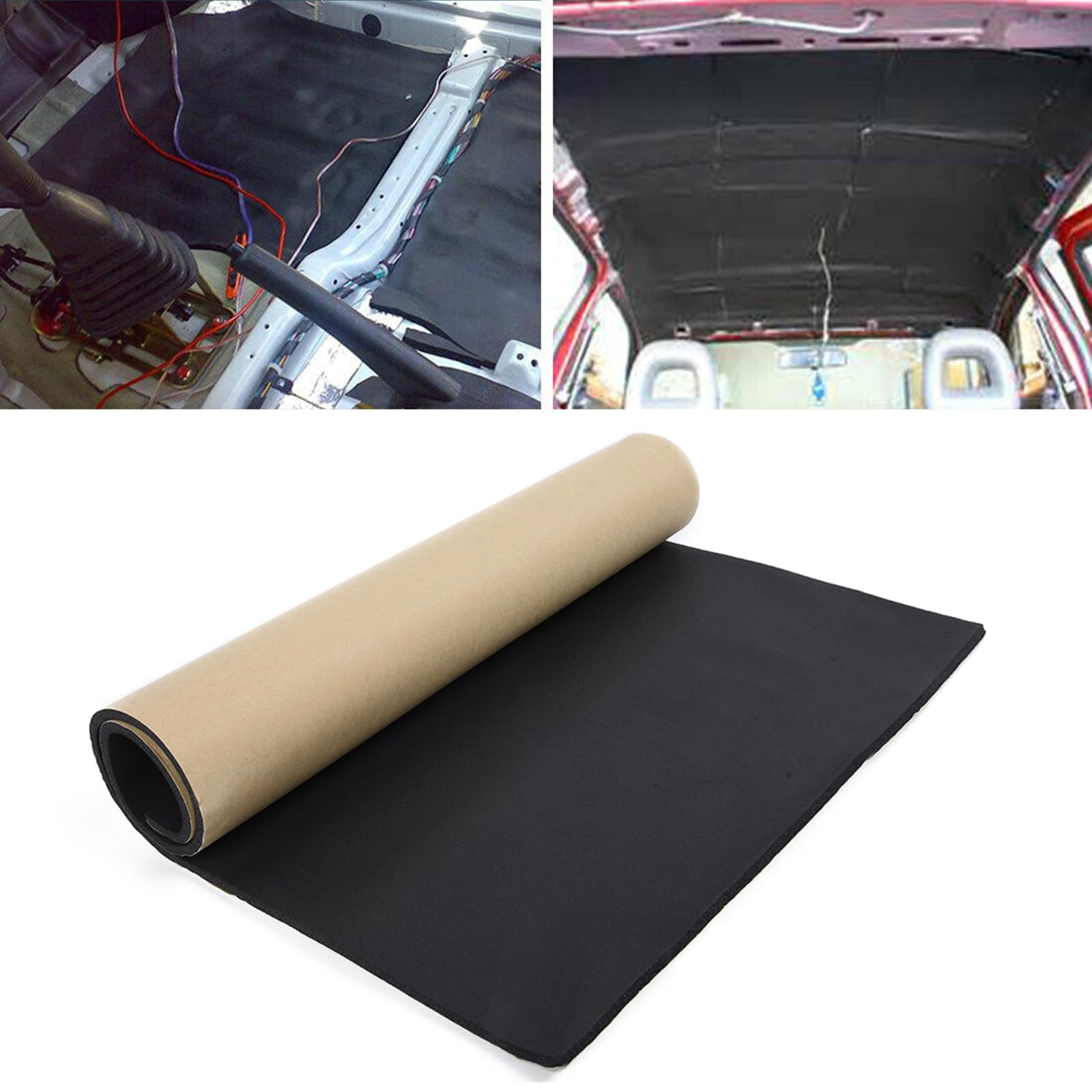 Alfombrilla de sonido para coche, 200 x 50 cm, 10/20 mm, aislamiento térmico y ruido, espuma de celda cerrada