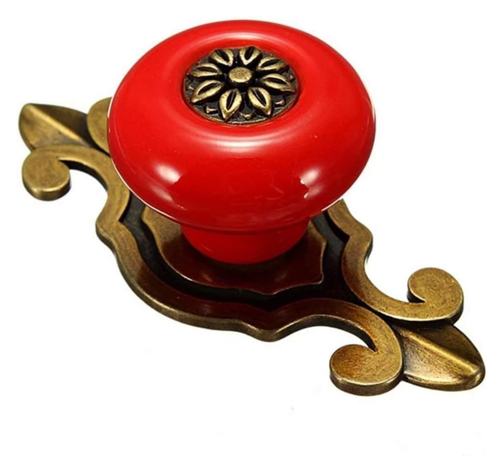 LQZAXSRDR Ceramic Cupboard Drawer Handle Knobs, Ceramic Door Knobs, and Zinc Alloy Cabinet Multicolor(Bronze-red)
