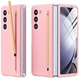 Slim Case for Galaxy Z Fold6 with Pen & S Pen Holder, Screen Protector & Matte Finish in Pink