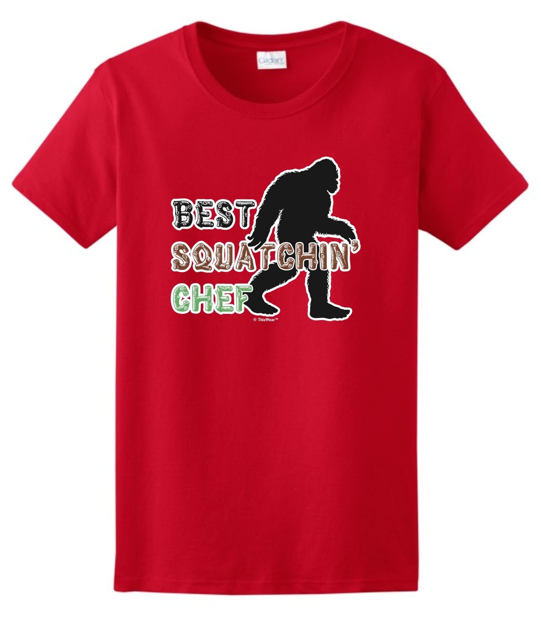 Chef Gifts for Women Best Squatchin Chef Ladies Short Sleeve T-Shirt Small Red