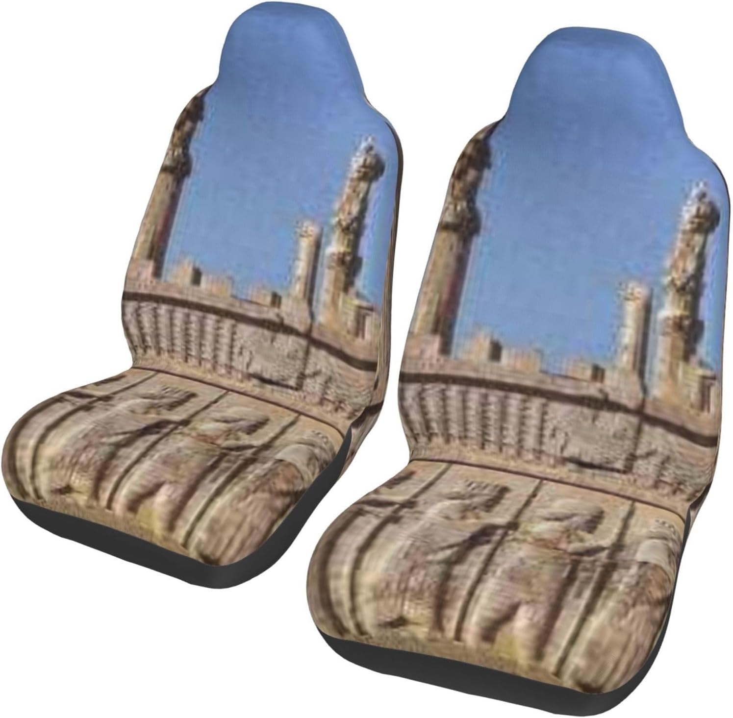 Persian Soldiers Statue Car Seat Covers 2-Pack - Fit for Sedans, Trucks, Suvs, Automotive Seat Protectors with Reinforced Stitching