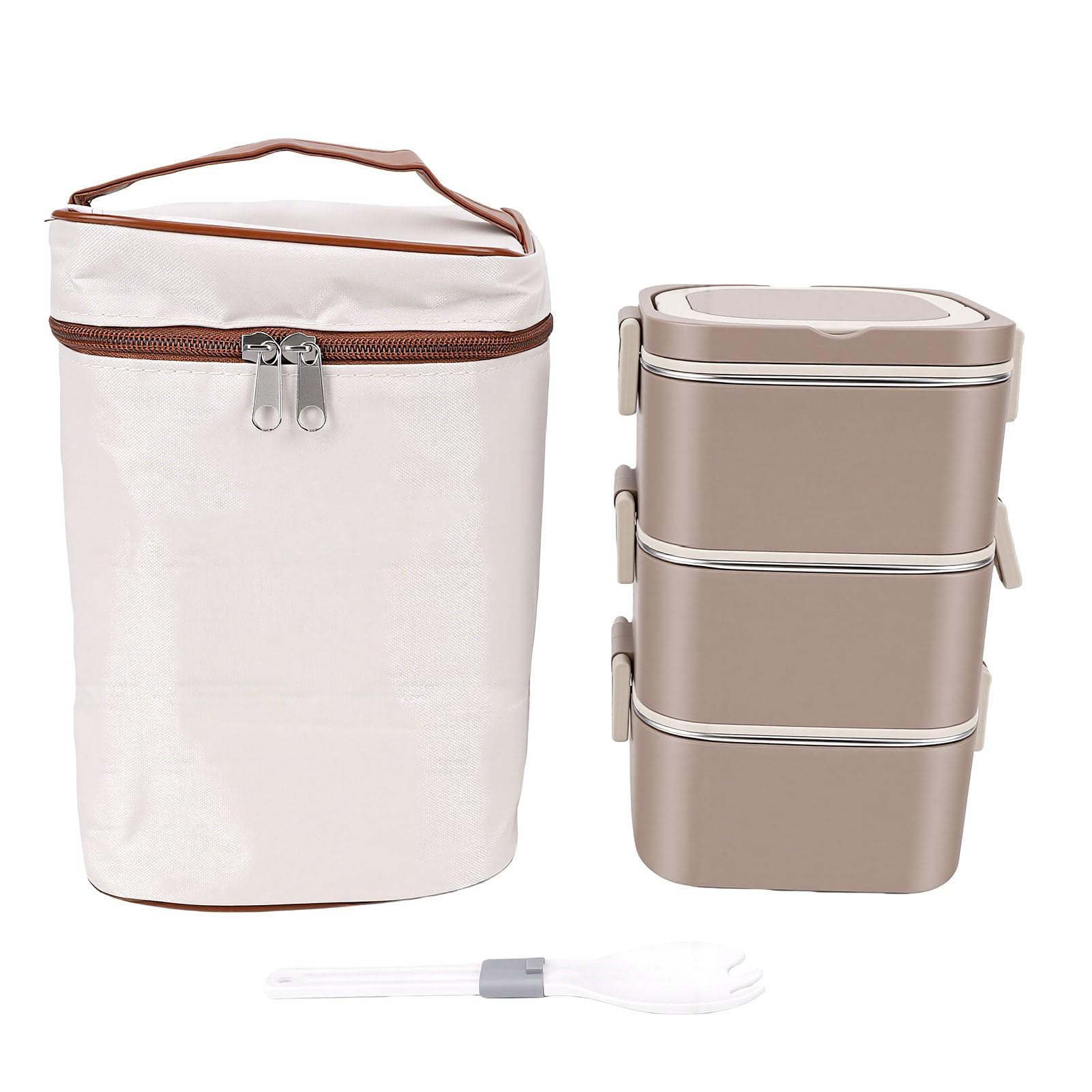 Caja de Almuerzo de Acero Inoxidable 2100ML con Bolsa Aislante