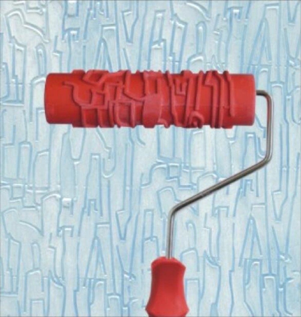 Bueer 7" DIY Patterned Paint Roller Decorative Rubber Roller with Plastic Handle (Model EG095)