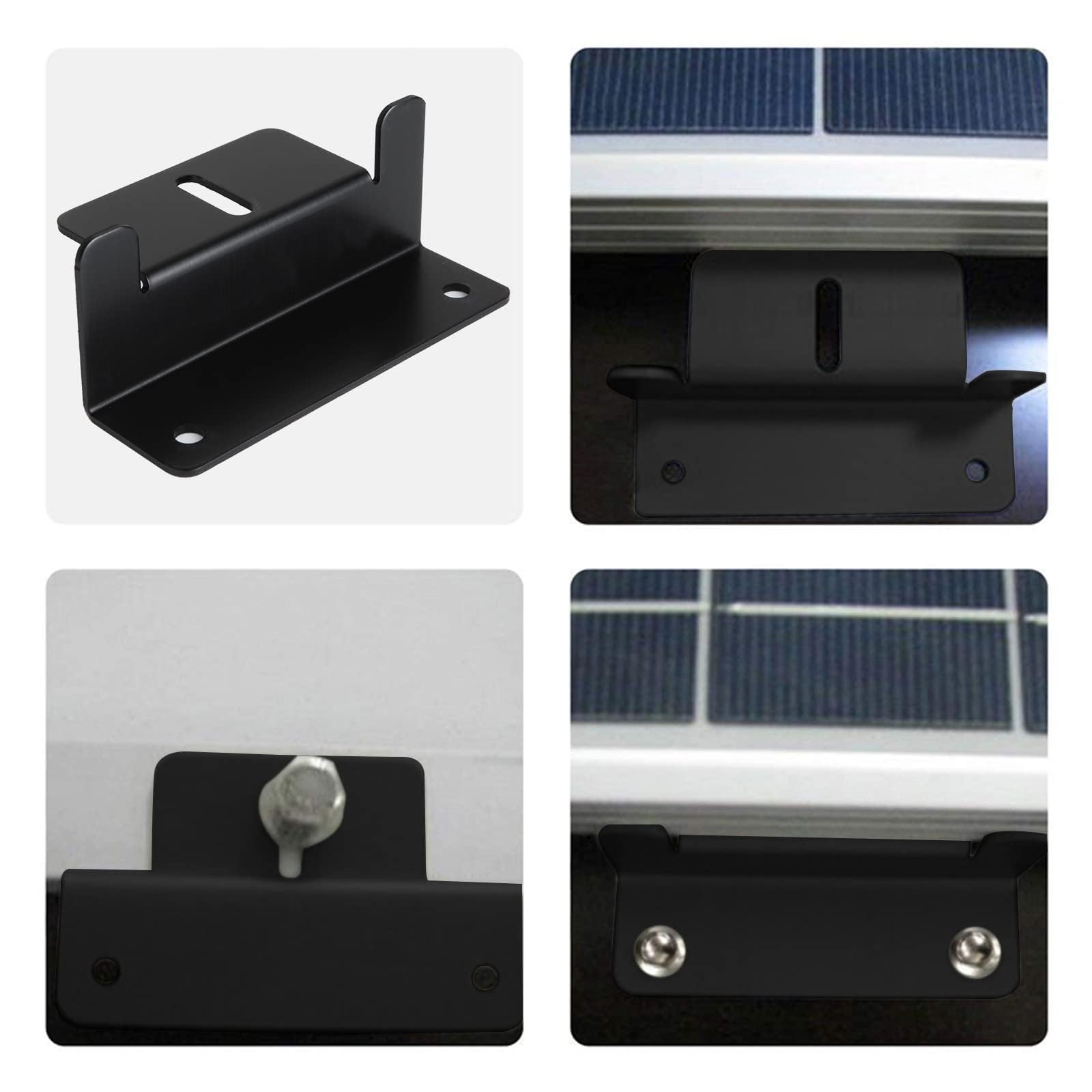 ASelected Lot de 8 Support Montage Panneau Solaire en Z avec écrous/vis, Fixation Panneau Solaire en Alliage d'aluminium, Support de Panneau Solaire Pour Camping-Car, Bateau, Caravane