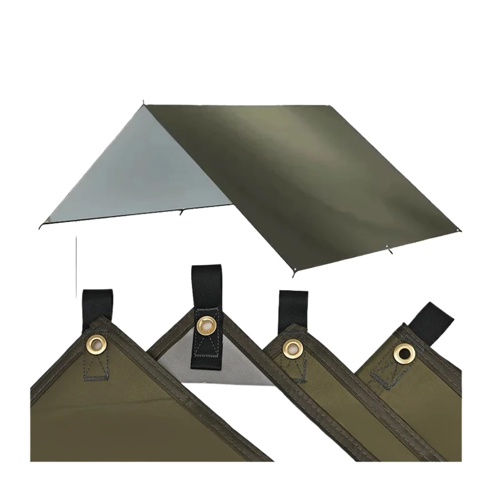 Bâche de camping imperméable pour touristique, auvent de jardin, de plage, pare-soleil d'extérieur ultraléger, abri de soleil, randonnée, randonnée (vert)
