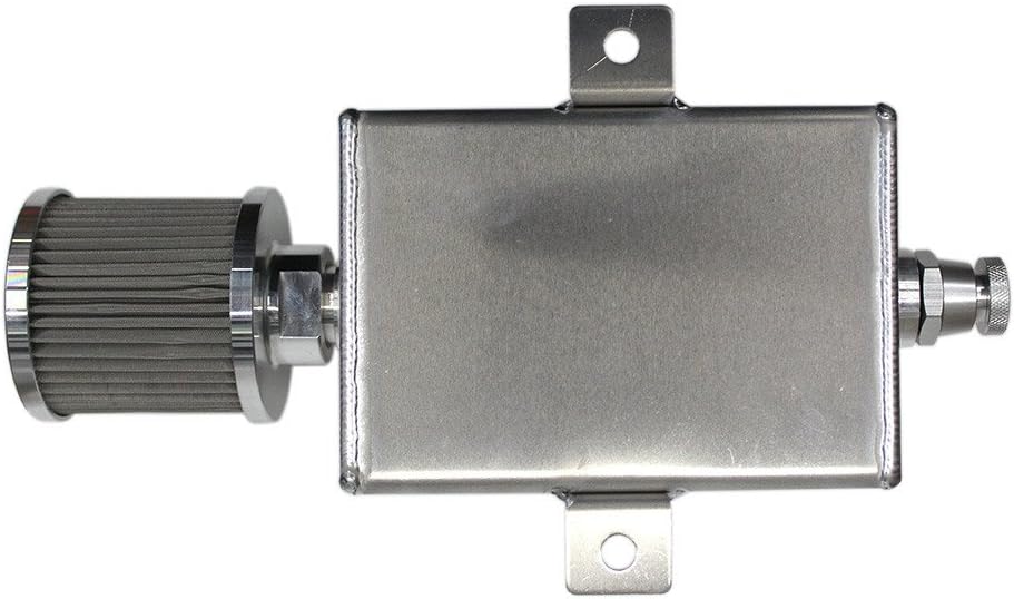 Auto Racing Engine Oil Catch Can Tank with Filter Breather & Drain Tap Aluminum 2000ml