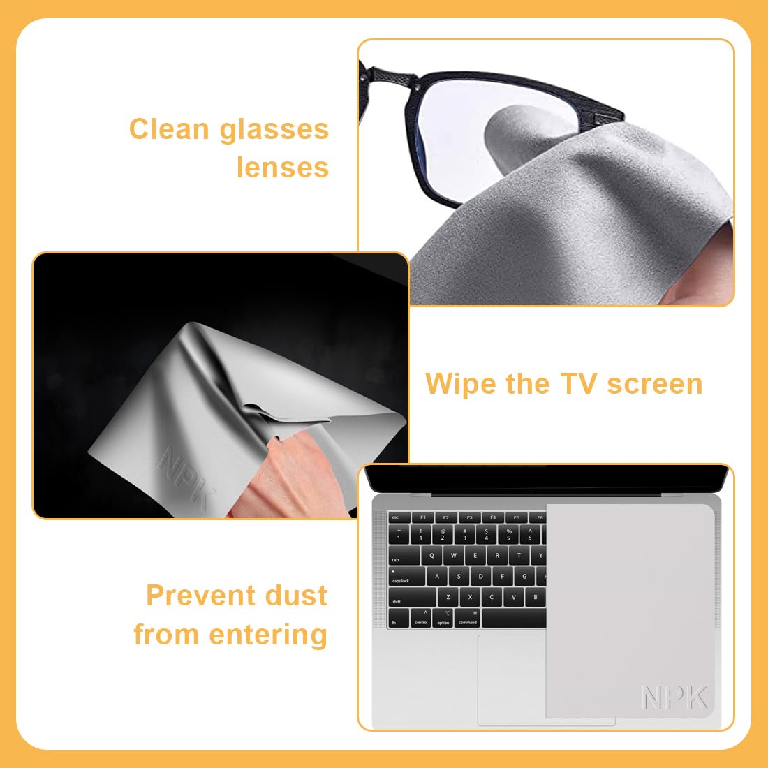 1 Panno Pulizia Schermo per Protezione da Sporco su Tastiera Laptop, Compatibile con MacBook Pro 13", MacBook Pro 14" e MacBook Air 13" (13 Pollici)
