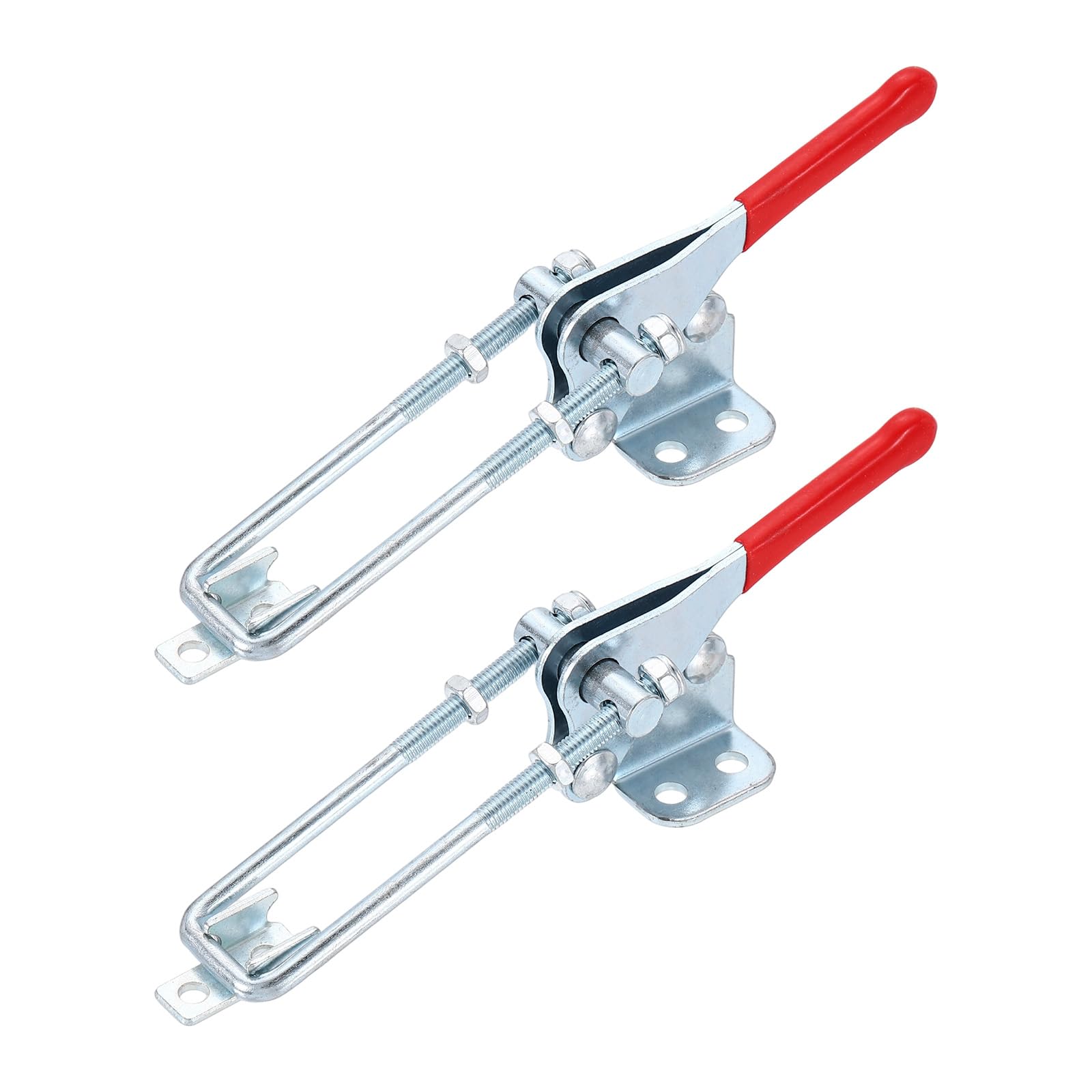 sourcing map 2pcs 40324 Toggle Latch Clamp M5 x 45mm 500lbs Holding Capacity Adjustable Quick Release Pull Latches Galvanized Iron Hasp Clamps for Smoker Lid Jig Tool Box Case Door