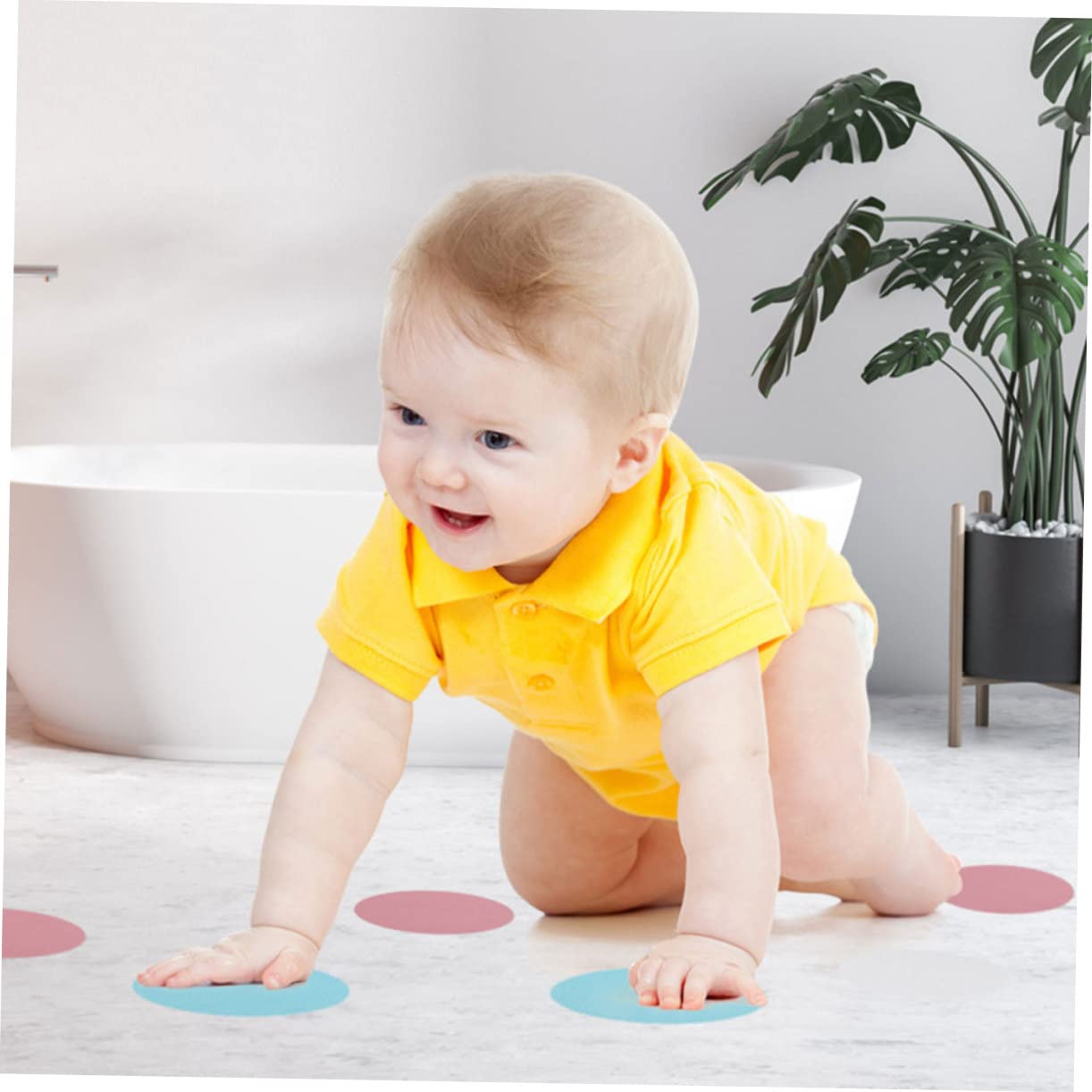 LIFKOME 72 Piezas Pegatinas Redondas Antideslizantes Piso de la bañera Adhesivos Antideslizantes para Suelo bañera de bebé Pegatinas Adhesivas para Suelo de baño Suelo del baño Pegatinas