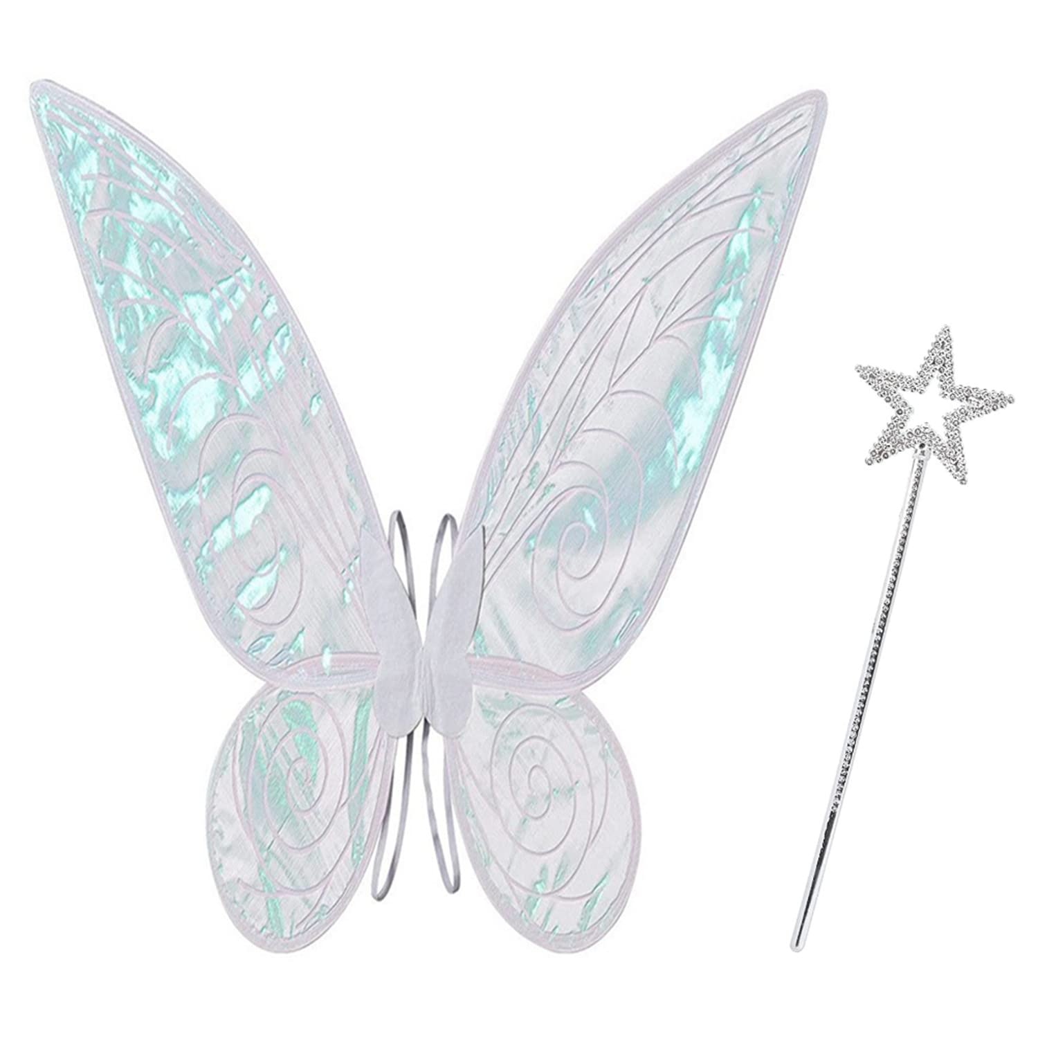 Fairy Wings,Princess Butterfly Fairy Wings for Kids Adult,Costume Angel Wings,Sparkling Sheer Wings for Birthday Chrismas Themed Party Halloween (White), toy-4