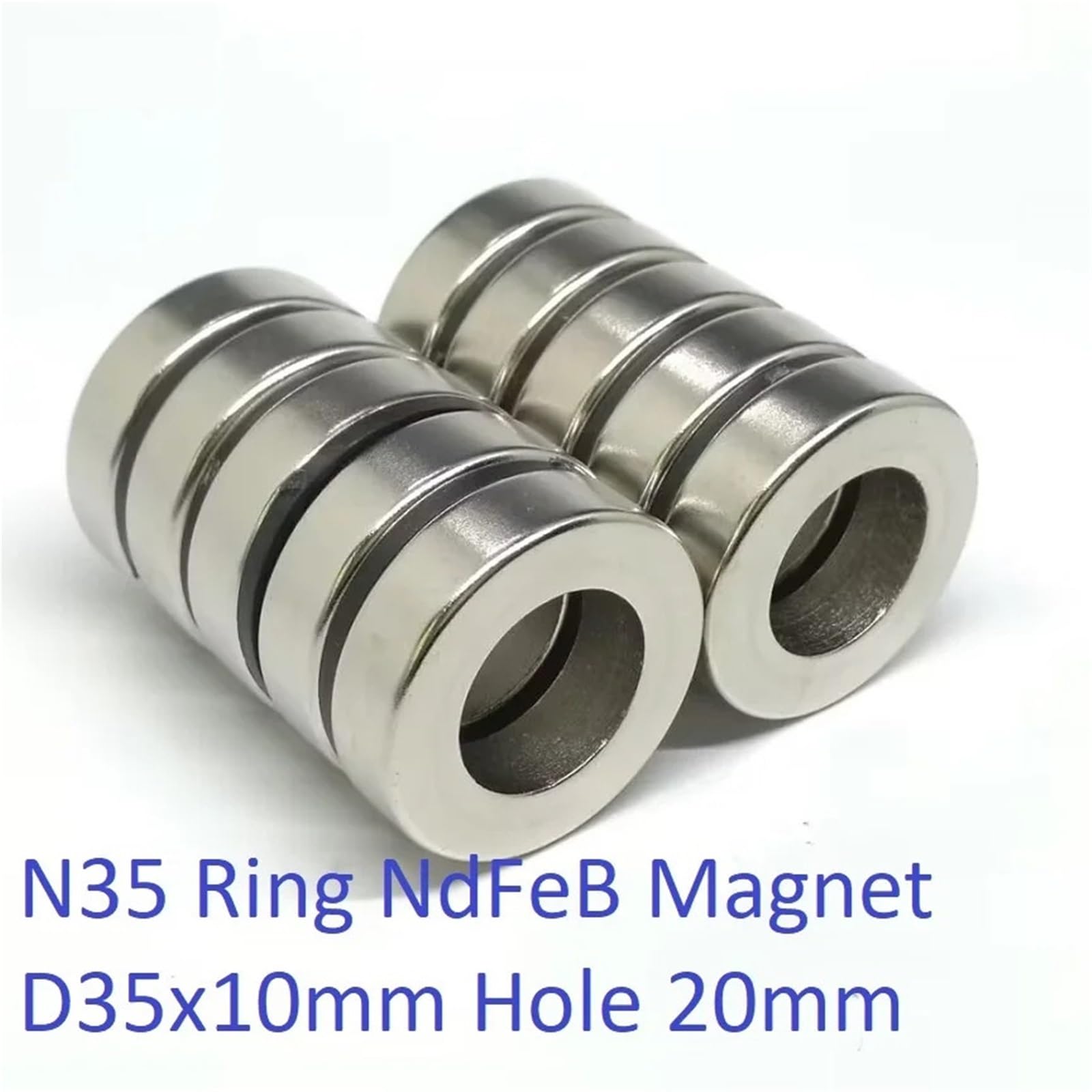 1 2 5 unids/lote anillo magnético 35 * 10 agujero 20 N35 fuerte mm NdFeB imán 35x10 imanes permanentes de neodimio 35X10-20(1PCS D35x10-20mm)