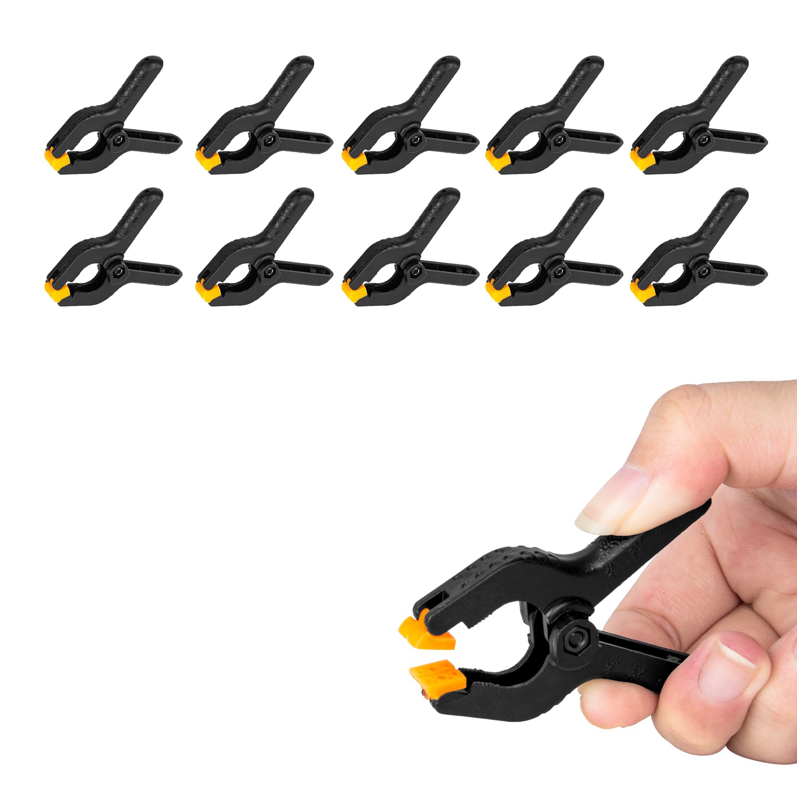 EMART 10 Stück Klemmzwingen Federzwinge Set Klammern Groß, 2 Zoll/5cm Hintergrund Klammer Verstellbar Leimzwingen Greenscreen Klemmkraft für Fotostudios, Hintergründe