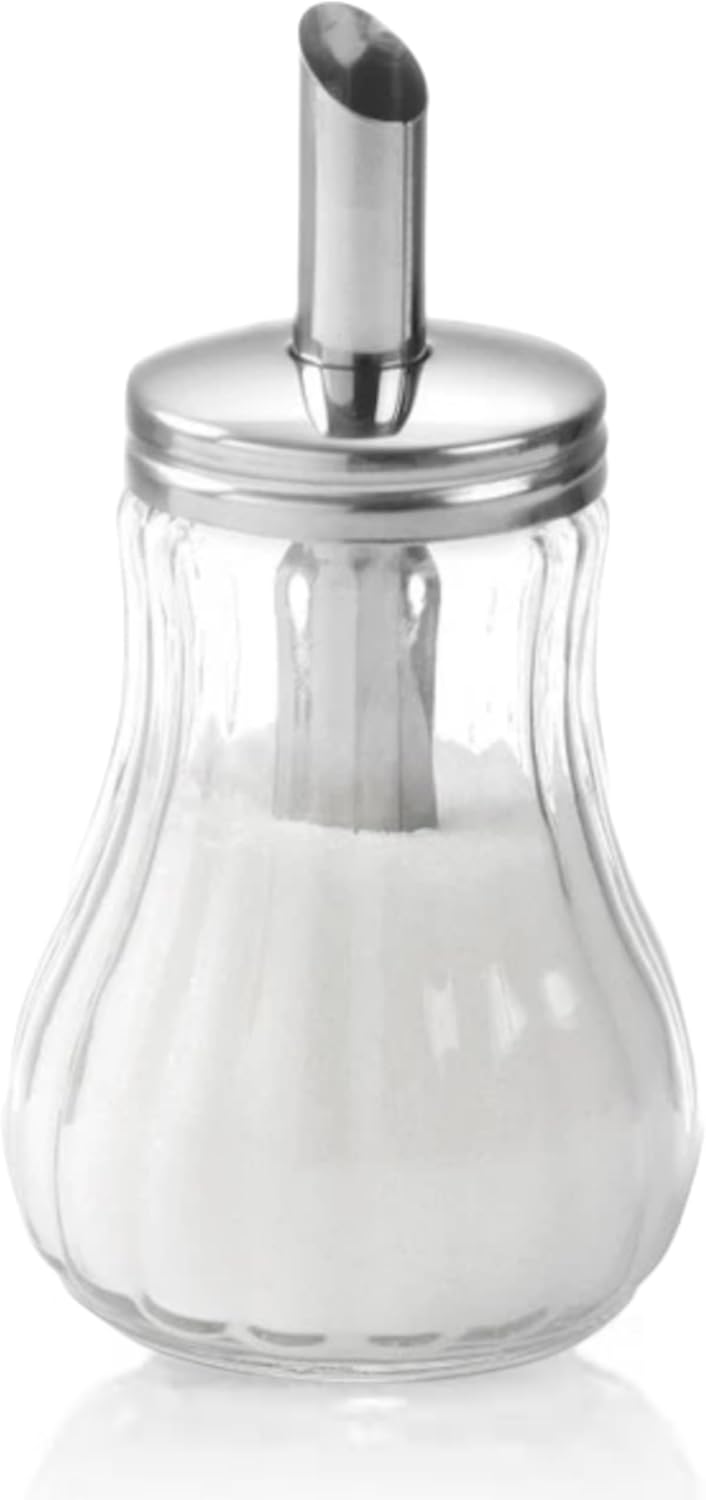 AAIZZ Glass Sugar Dispenser Retro Style Sugar Glass Jar Easy to Use