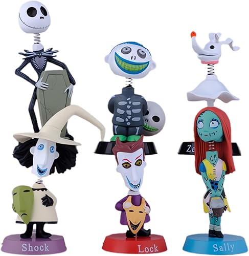 coywce - Figura de Navidad de Helloween, figura de acción de anime, decoración de habitación (figura de pesadilla, 7 piezas) coywce - Figura de Navidad de Helloween, figura de acción de anime, decoración de habitación (figura de pesadilla, 7 piezas)