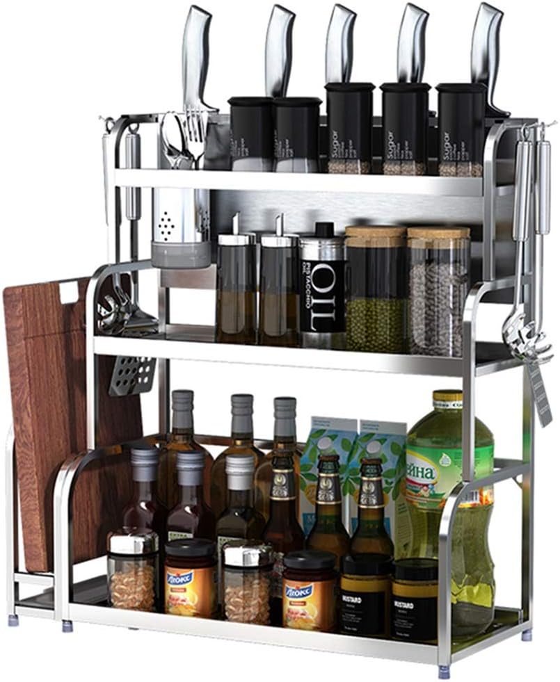 Kitchen shelf spice rack, 304 stainless steel, home floor