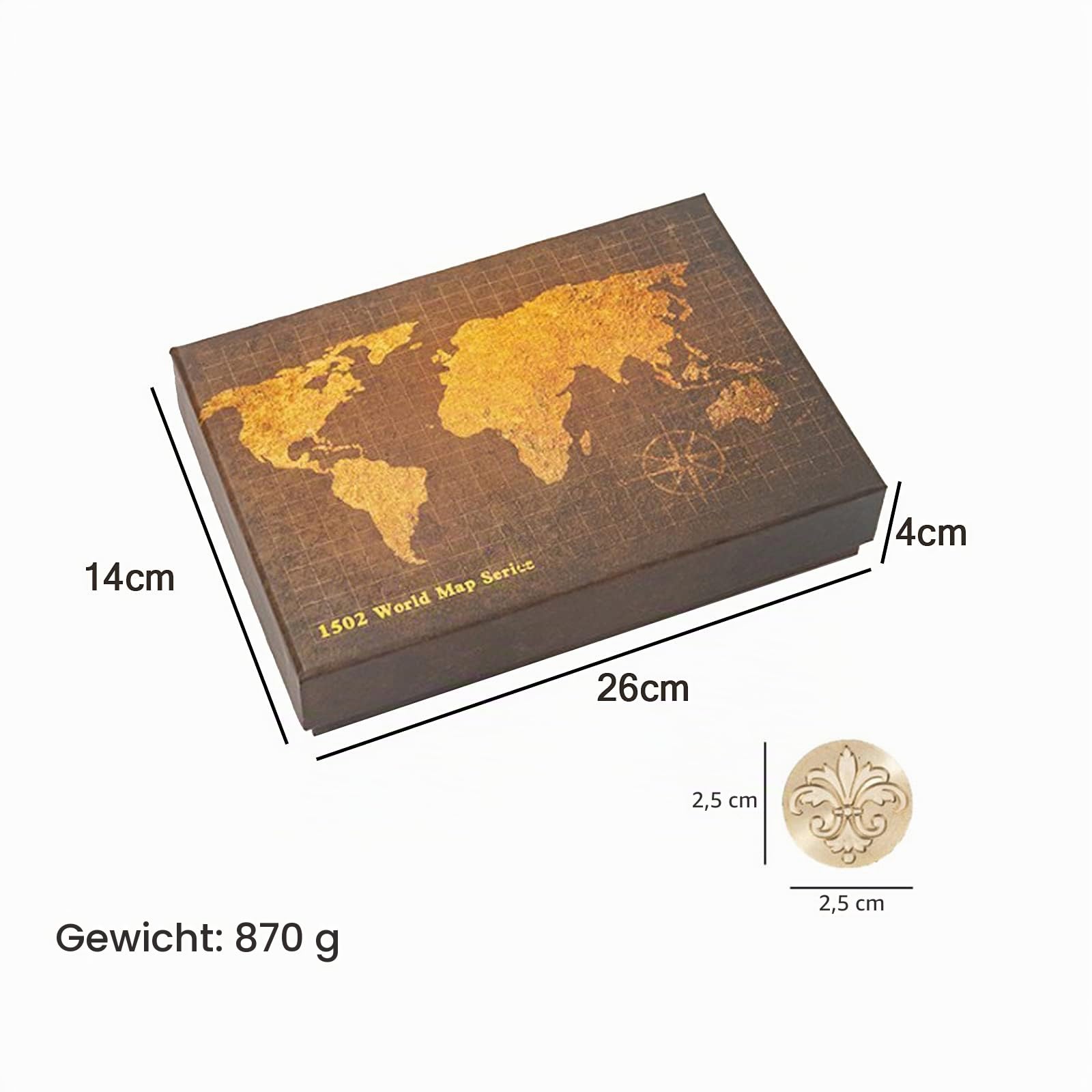 Wachs Siegel Stempel Set, Alphabet Initialen Siegel Stempelkopf Kupfer mit 2 Holzgriff, Classic Vintage 26 Buchstaben AZ Geschenkbox für Antikes Manuskript, Grußkarten, Hochzeit Einladung