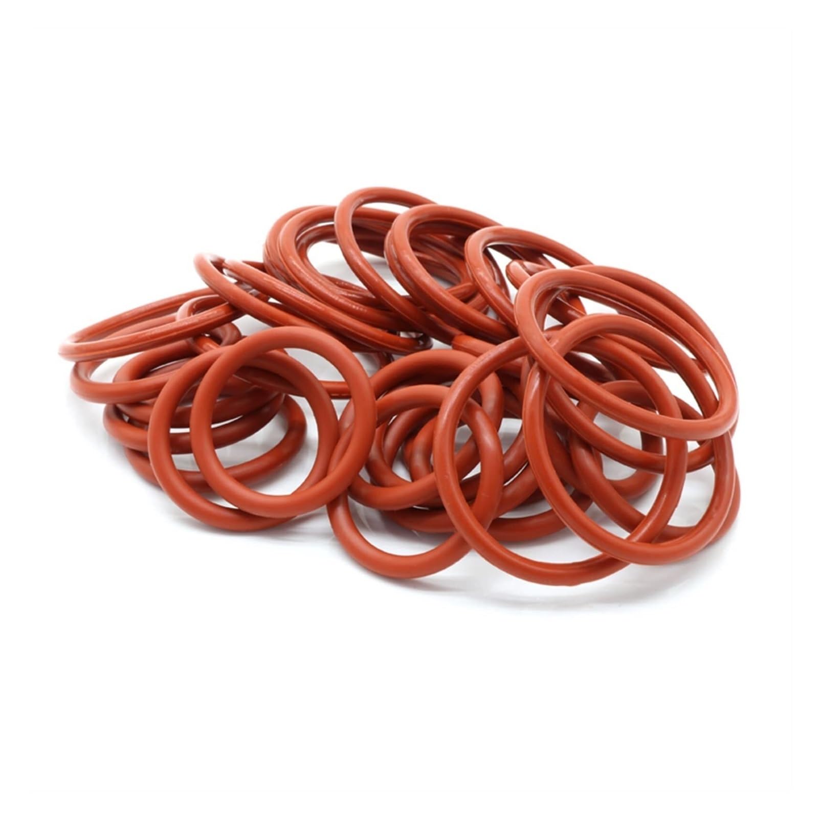 Anillo tórico Kit de juntas tóricas de goma, surtido de 10 piezas de junta tórica de silicona roja CS 5 mm OD 18~45 mm Arandela impermeable de grado alimenticio Aislamiento de goma Junta de sello re