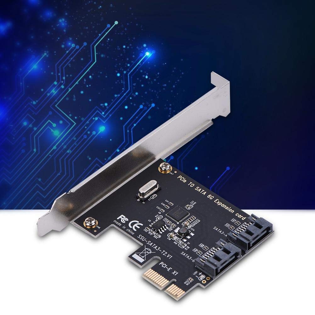 Karta kontrolera PCI Express SATA 3.0, 2 porty PCIe do SATA III 6 GB/s, karty rozszerzeń SATA III 6 Gbps z małym uchwytem i 1 płytą CD