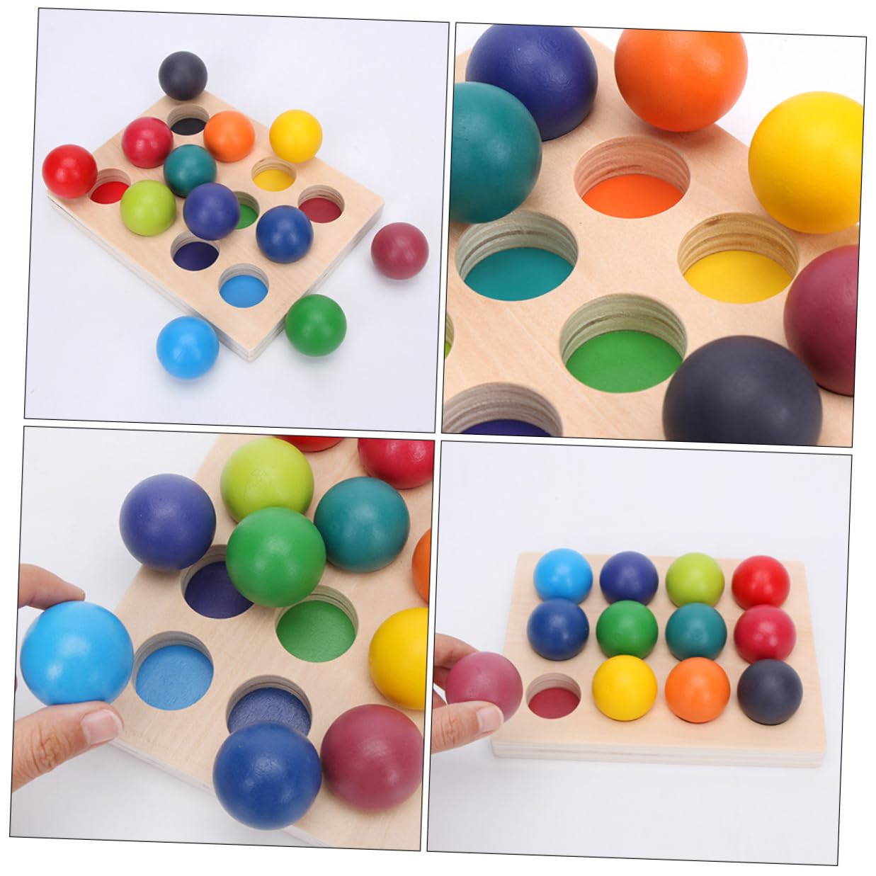 Juguete de Madera de Clasificación Arcoíris 12 Colores para Niños