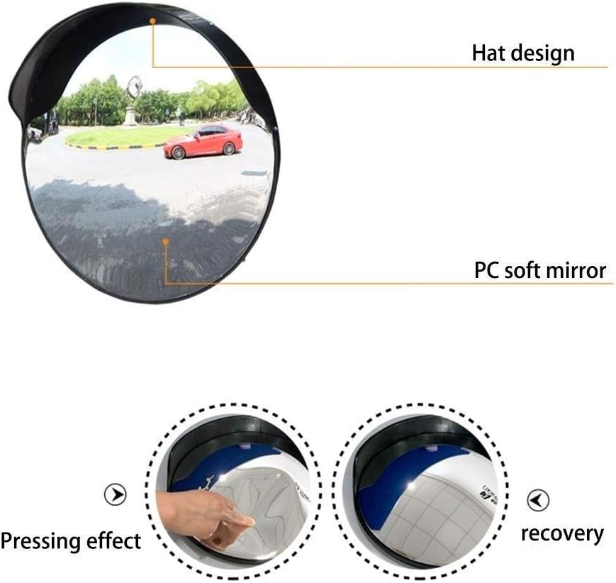 Road Safety Mirror, Wide Angle, Discreet and Weather Resistant Exterior Safety Safety Car Angle Glare Mirror (Size: 80CM)