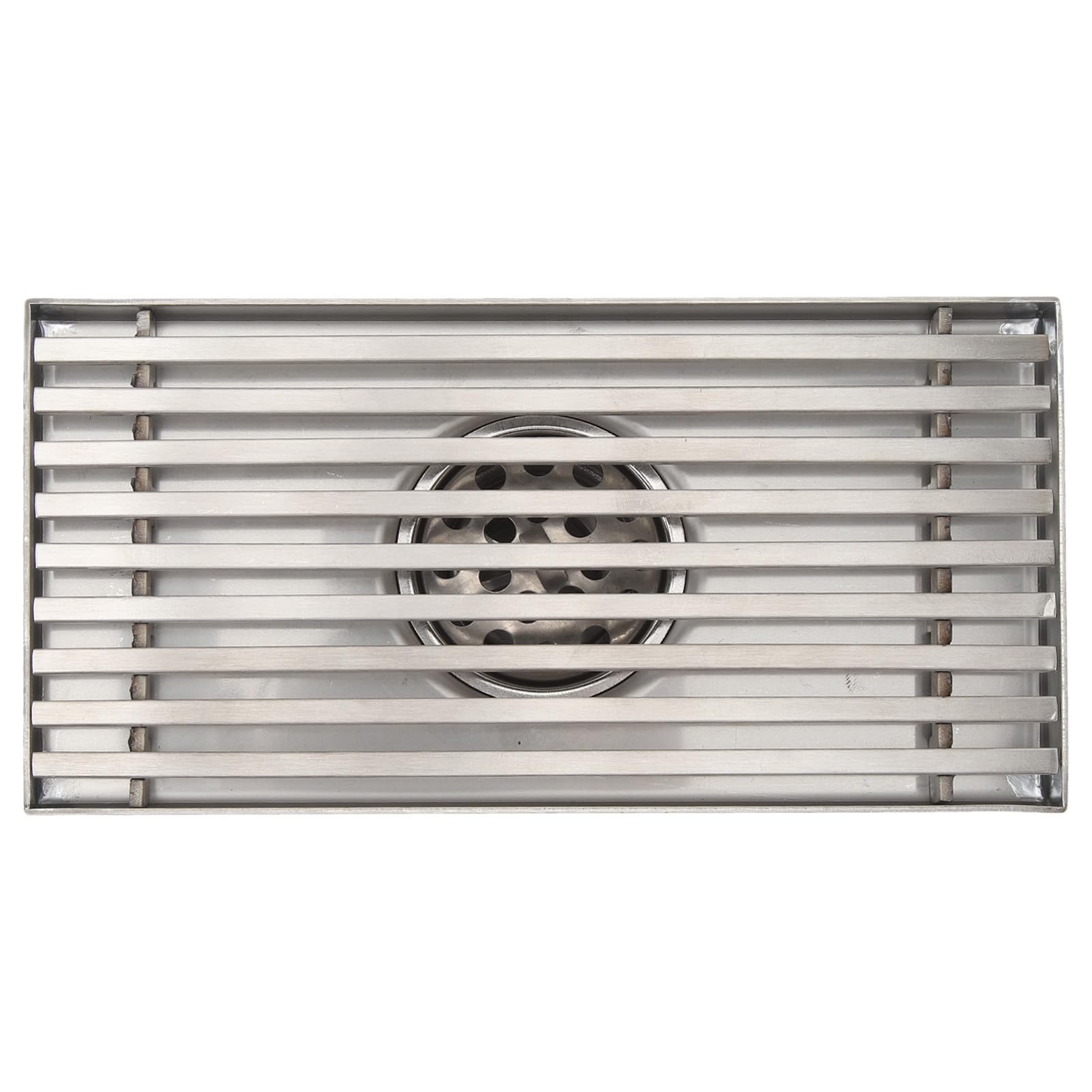 Desagüe de Ducha Lineal de Acero Inoxidable 304, desagüe de Piso Engrosado con Rejilla, diseño Rectangular de 20x10 cm para remodelación de baño con tubería de 50 mm (Drenaje Medio)