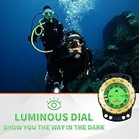 Vista 2 de AOFAR Brújula de buceo AF-Q60B impermeable, duradera, compacta. Brújula estilo de cordón para vela, buceo, estilo cordón