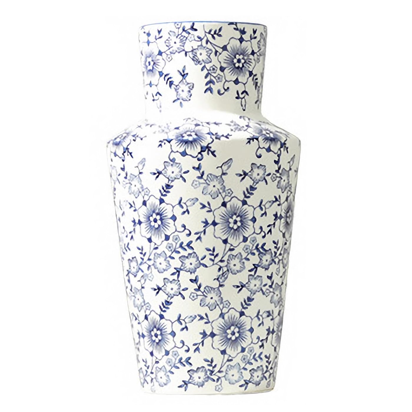 XIUWOUG Vintage Blue and White Vase for Flowers, Blue and White Porcelain Vase Ceramic Tall Vase for Home Decor, Farmhouse Decor,Tabletop Centerpieces,c1
