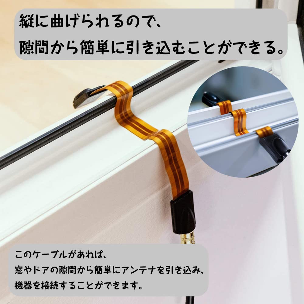 3連すきまケーブル 楽天市場】隙間ケーブル 防犯カメラ用 室内から屋外へ IPカメラ