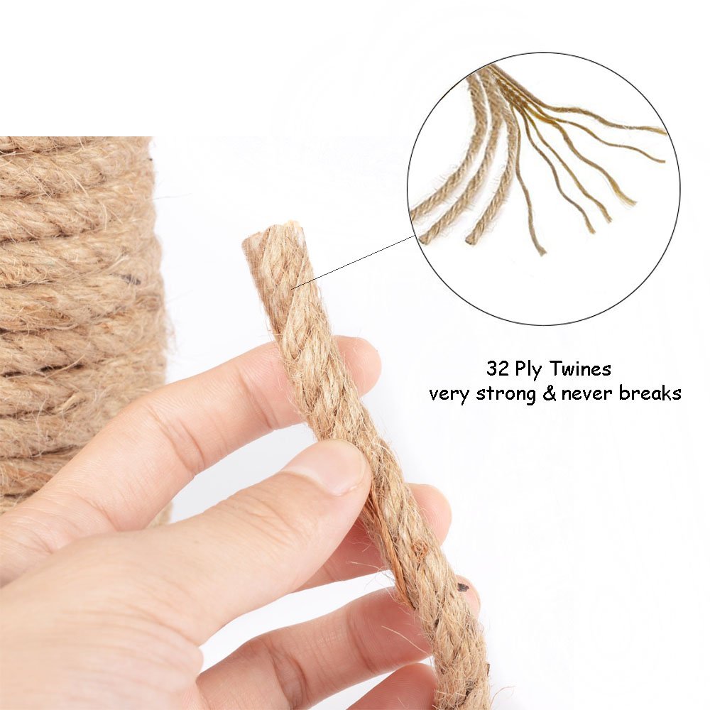 KINGLAKE Natural Jute Twine - 984 Feet Coil For Crafts, Gift Wrapping, Gardening & DIY - View #10