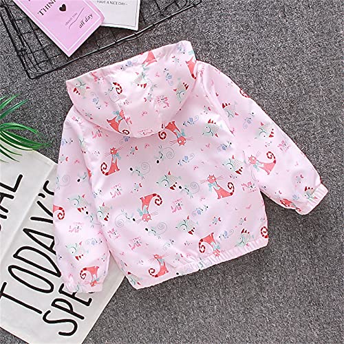 Toddler Baby Boys Jacket Long Sleeve Fall Coat Thin Jacket Casual Zip Hooded Jacket (Pink, 12-18 Months)3