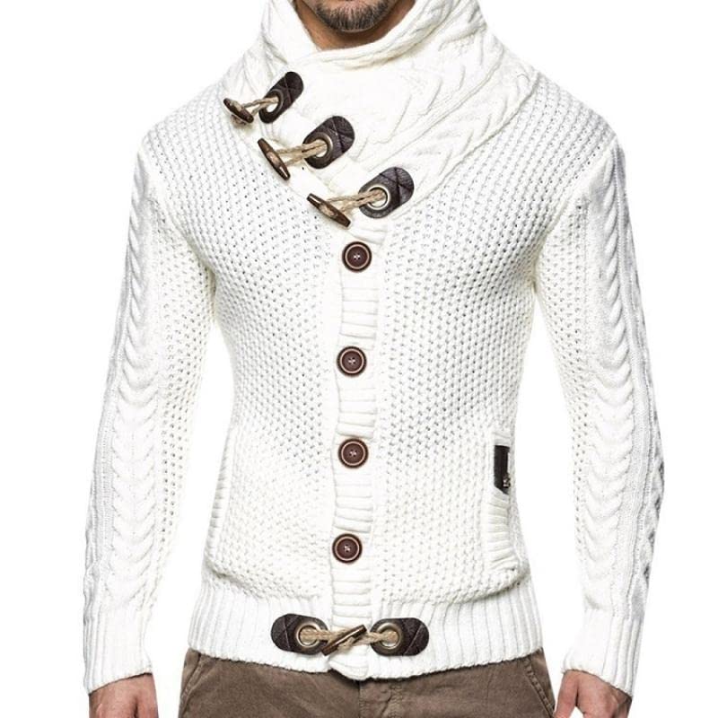 Men Casual Wool Jackets Thick Cardigan Coats Knitted Sweatercoat Loose Button Sweater Top2