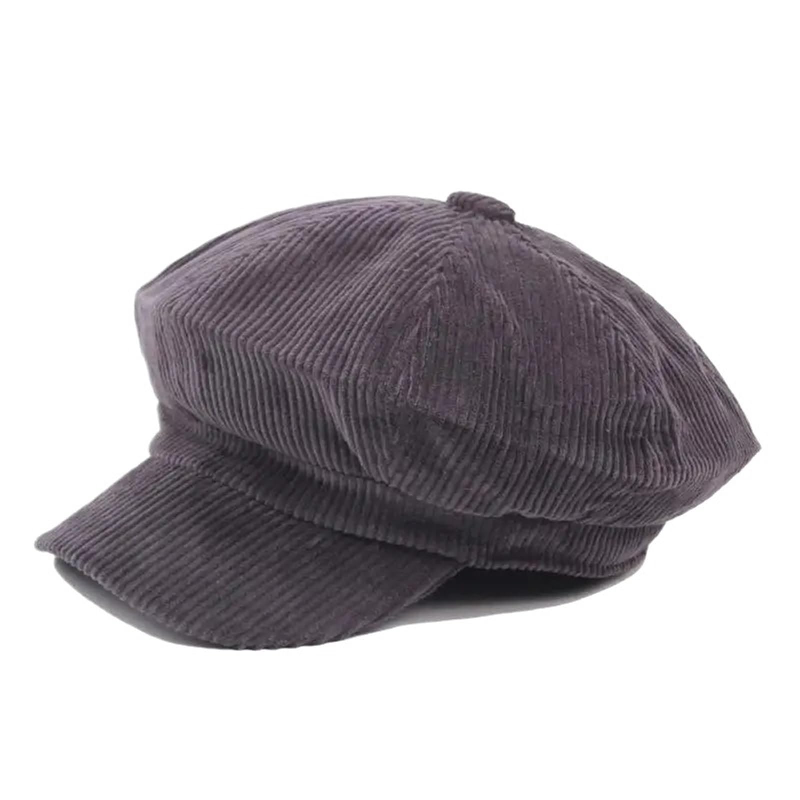 Xiusheua Women's Grey Newsboy Cap Beret Autumn Winter Hats For Octagonal Cap Painter Hat For Driving, Picnics(Grey)