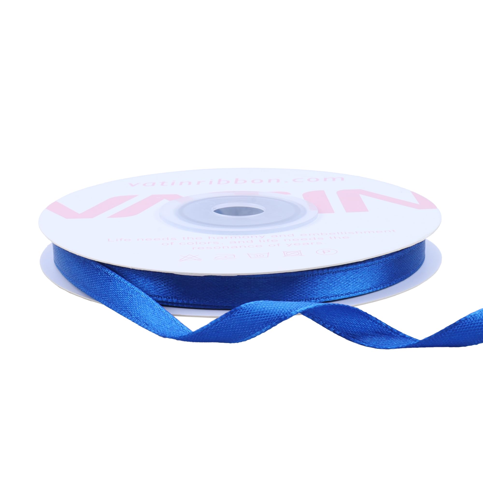 VATIN Royal Blue Satin Ribbon Polyester 6mm X 23m(25 Yards) Craft Fabric Ribbon Perfect for Gift Wrapping,Hair Bow,Party Balloon Trimming - Image 3