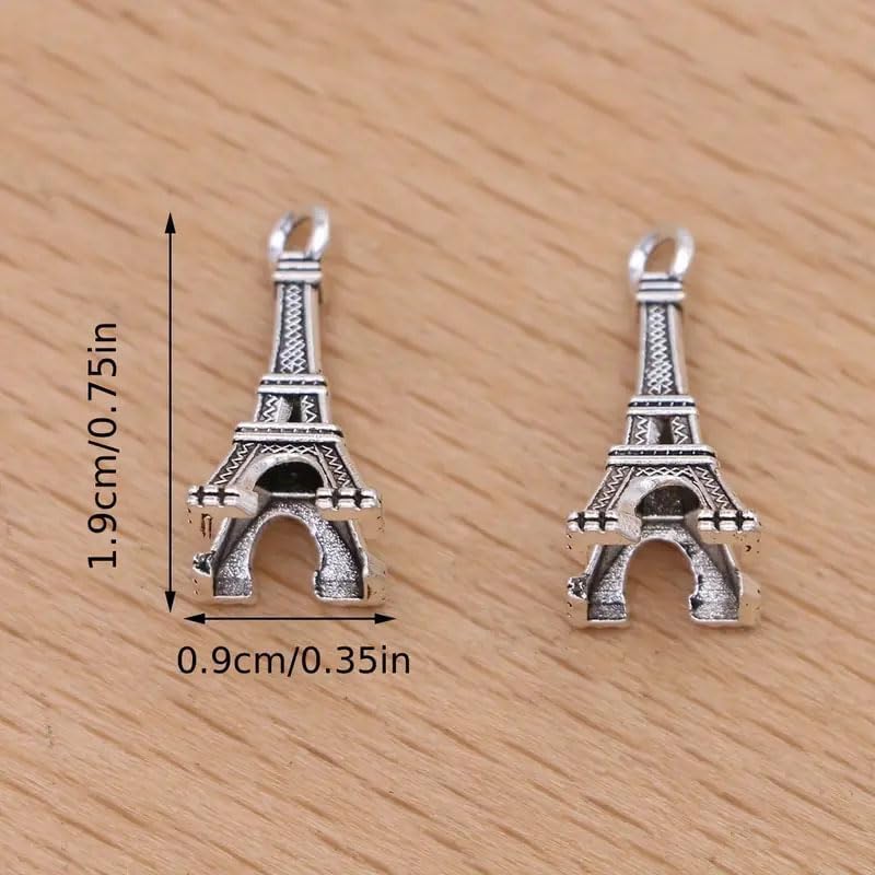60Pcs Silver Plated Tower Charms Eiffel Tower Pendants Travel Souvenirs For Jewelry Making DIY Handmade Necklace Earrings KeyChain Accessories image 3