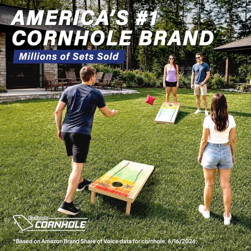 Image of GoSports 4 x 2 ft Regulation Size Wood Cornhole Boards - 10 Vintage Wood Designs (Choose Your Style)