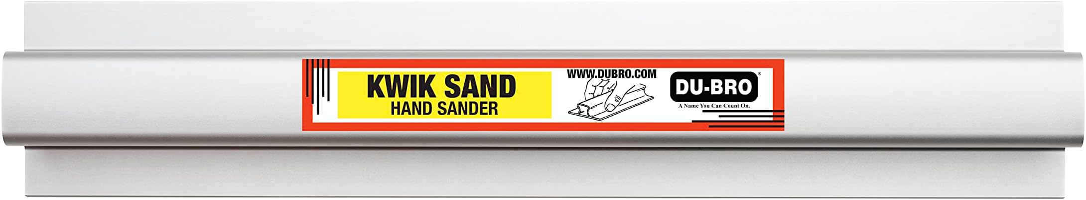 Kwik Sand Lightweight Aluminum Hand Sander Sanding Block with Comfortable Ergonomic Grip, Includes 3-Pack Precut Self-Adhesive Sandpaper (1 Each of 80, 150, and 220 grit), 11 Inch,Silver