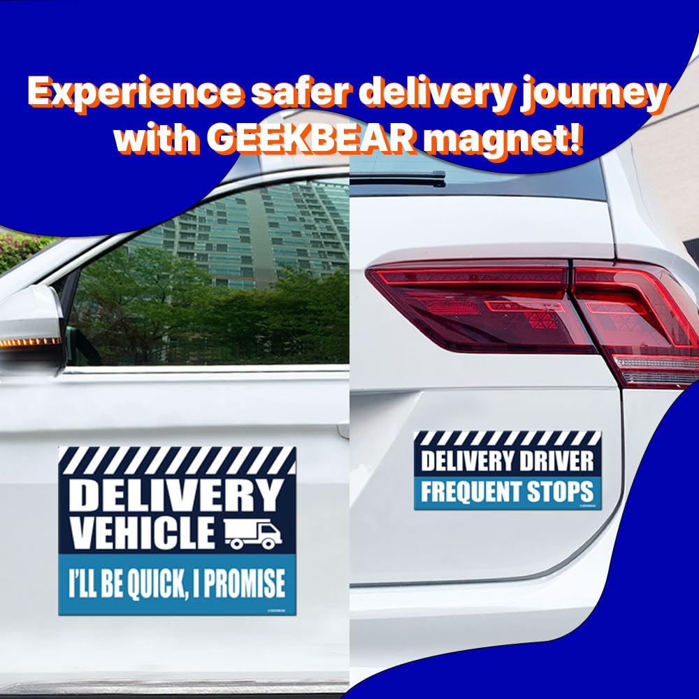 GEEKBEAR Delivery Vehicle Car Magnet (Set of 3) (Red)