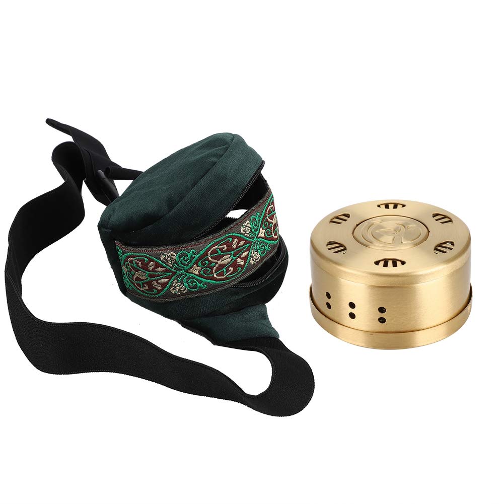 Canyite Copper Moxa Box, herramienta de acupresión de moxibustión, con bolsillo ajustable Caja de terapia de tratamiento de moxibustión para alivio del dolor de la artritis de la rodilla, el cuello