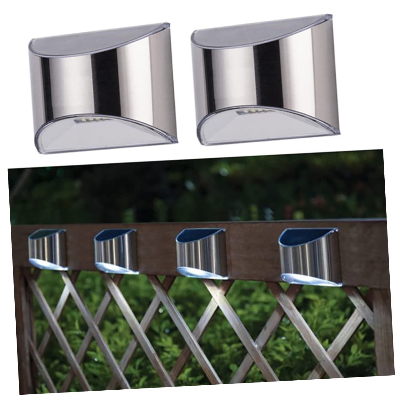 4 szt. Lampa ścienna zasilana energią słoneczną, lampa ścienna zewnętrzna ze stali nierdzewnej, zewnętrzne lampy solarne, lampy solarne, zewnętrzne lampy słupkowe, zewnętrzne lampy ogrodzeniowe, lampa