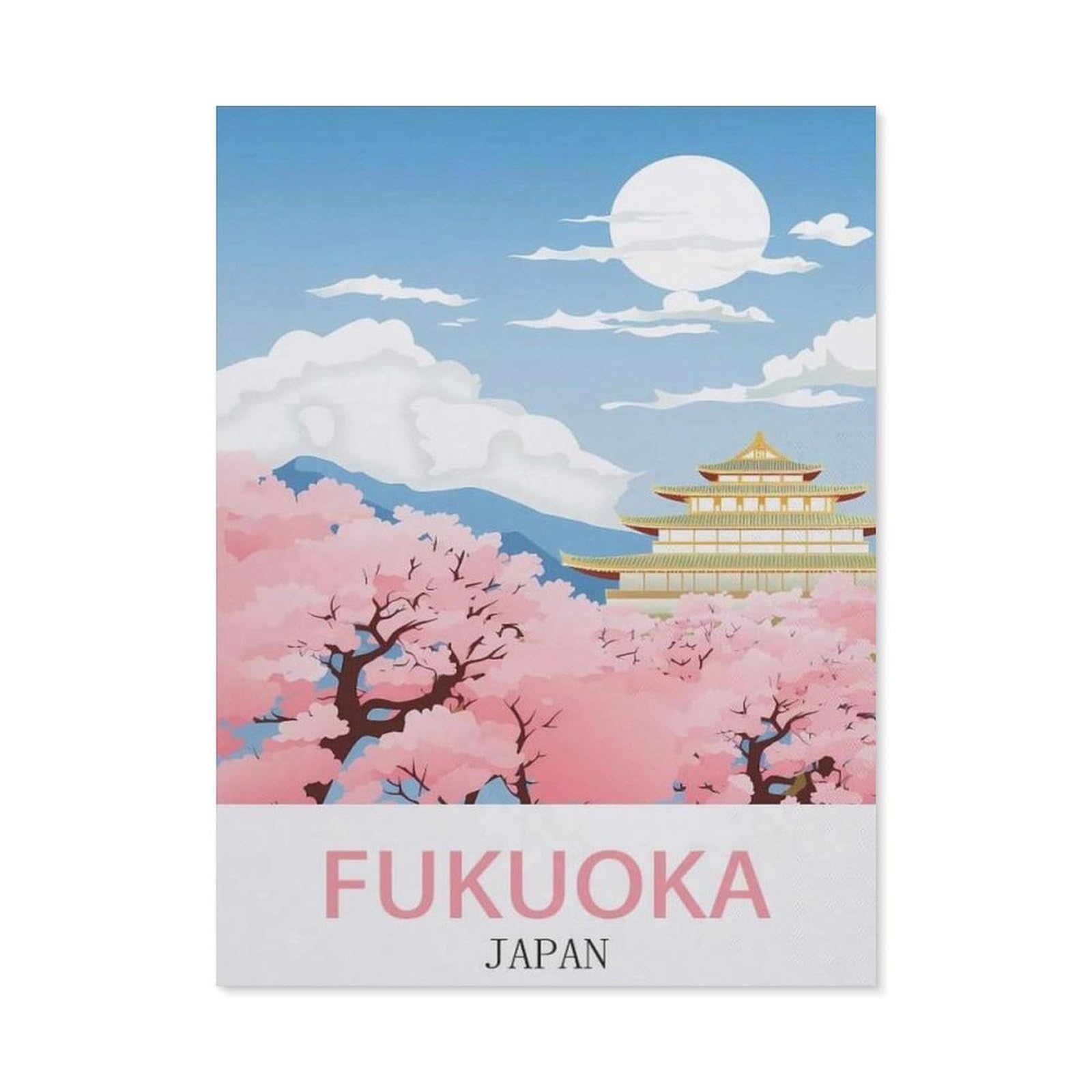 Metal Tin Sign，Fukuoka Japan，Tin Sign Rustic Decor Cave Coffee Shop Bar Bedroom Home Wall Decor Tin Sign(15x30cm）6x12 inch-ED94