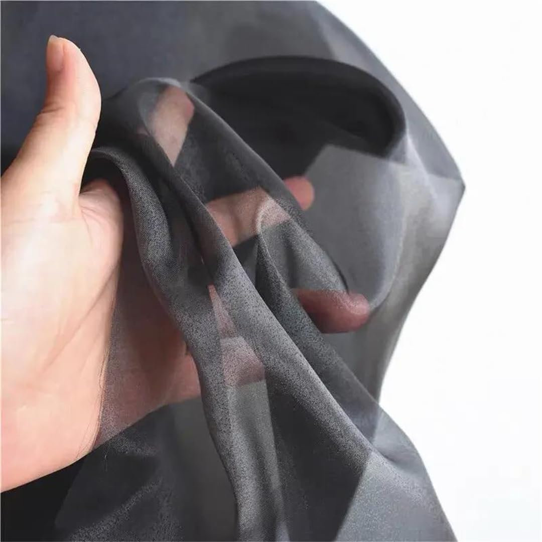 Organza Fabric， Multicolor Sequined Polyester Organza Fabric 100cm X 150cm for Sewing and Decoration(Charming Black)