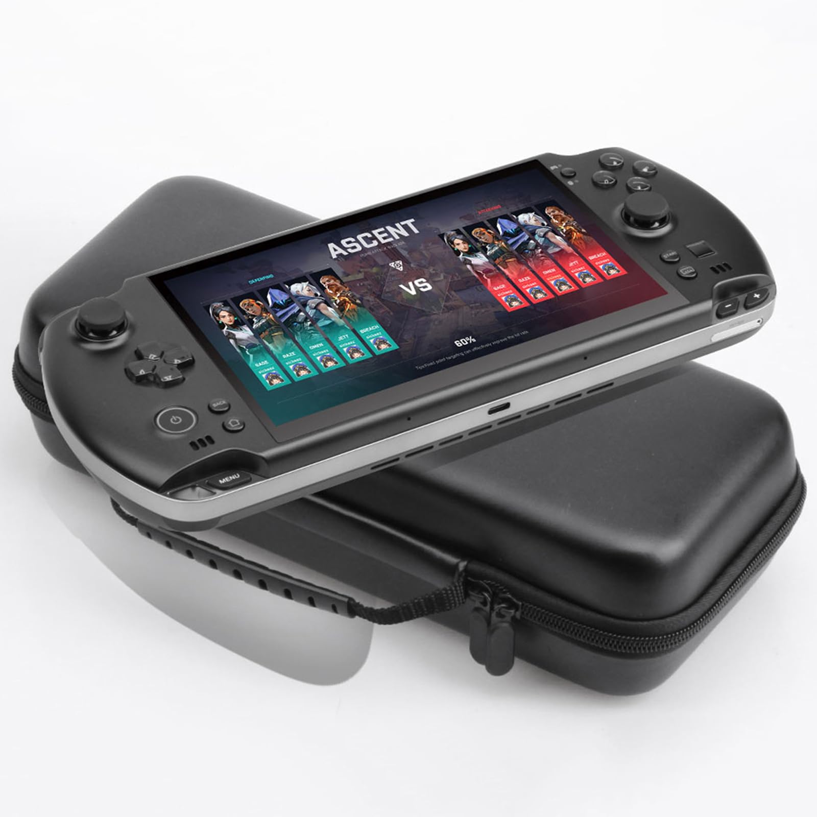 JYGamhanbil Borsa Viaggio per GPD WIN 5 7" 2025 PC portatile da gioco,Custodia Trasporto Copertura Rigida EVA con Schede Slot Tasca Rete per GPD WIN 5 Gaming Handheld Console,Cavo,Accessori,Nero