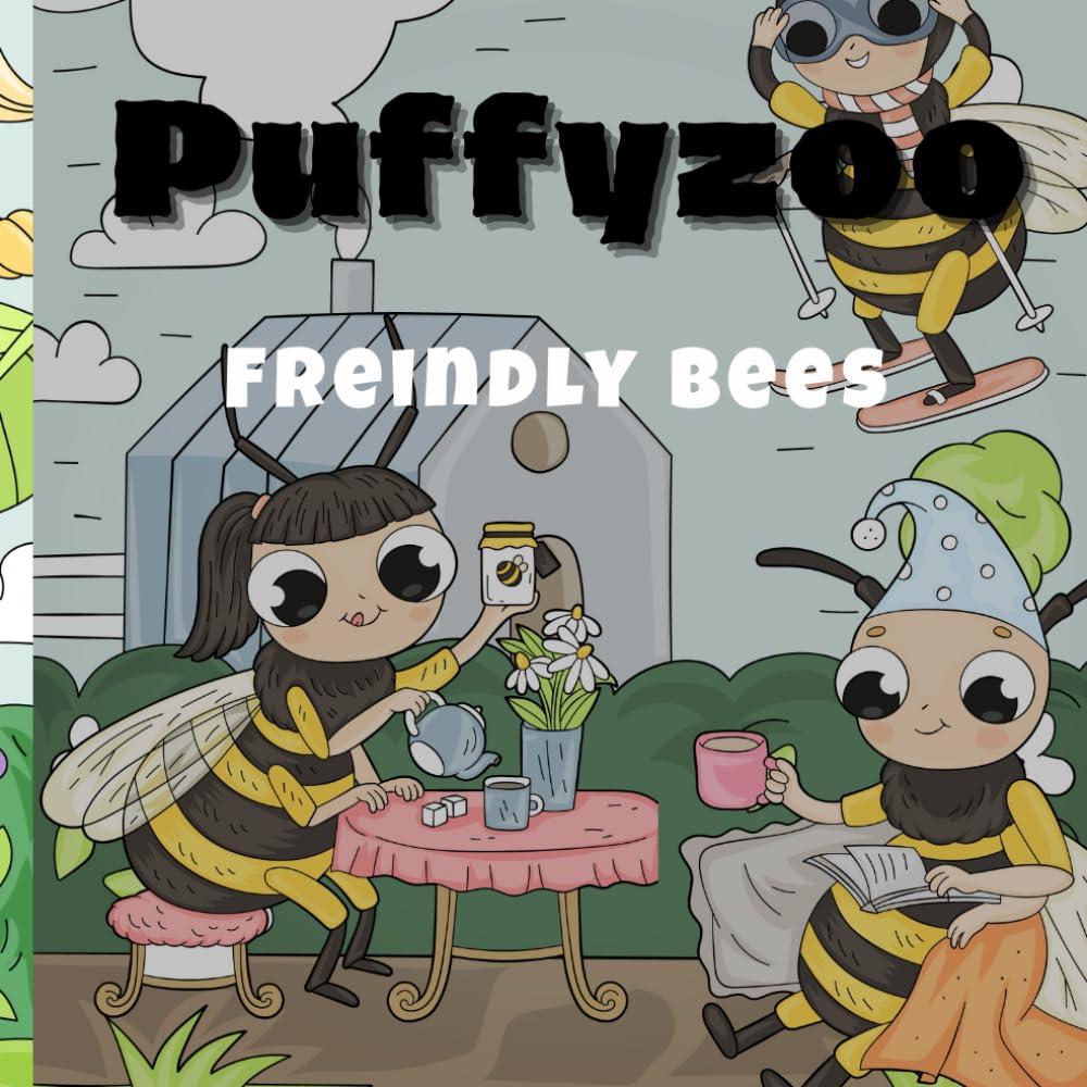 Freidly Bees: coloring book for kids freidely bees