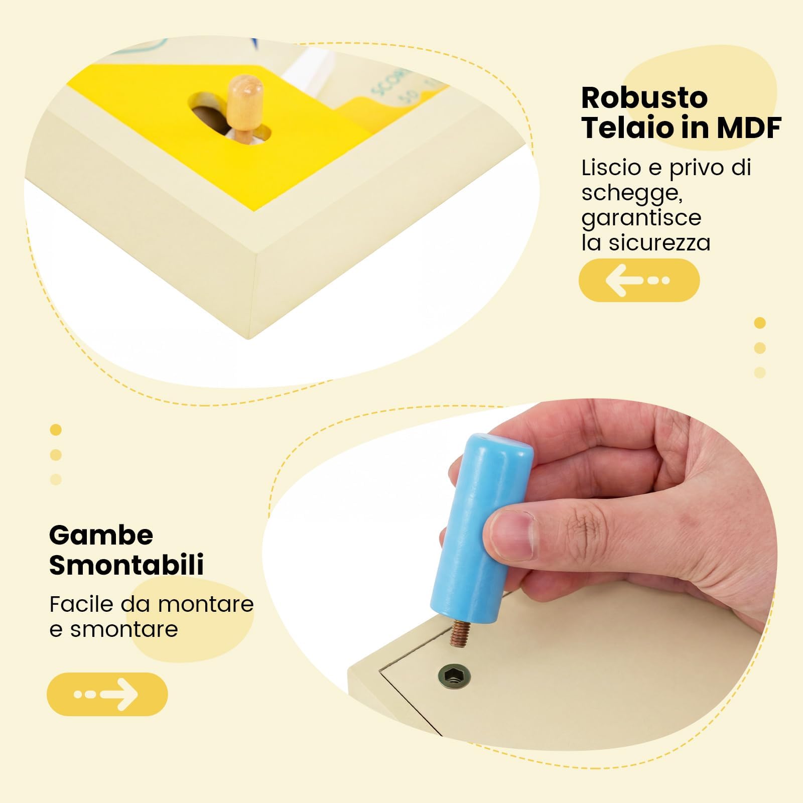 COSTWAY Flipper in Legno, Gioco da Tavolo Educativo con Pista Rotante per Punteggi e 3 Palline, Giocattolo Flipper Interattivo in Marmo per Ufficio Festa, per Bambini 6+ e Adulti
