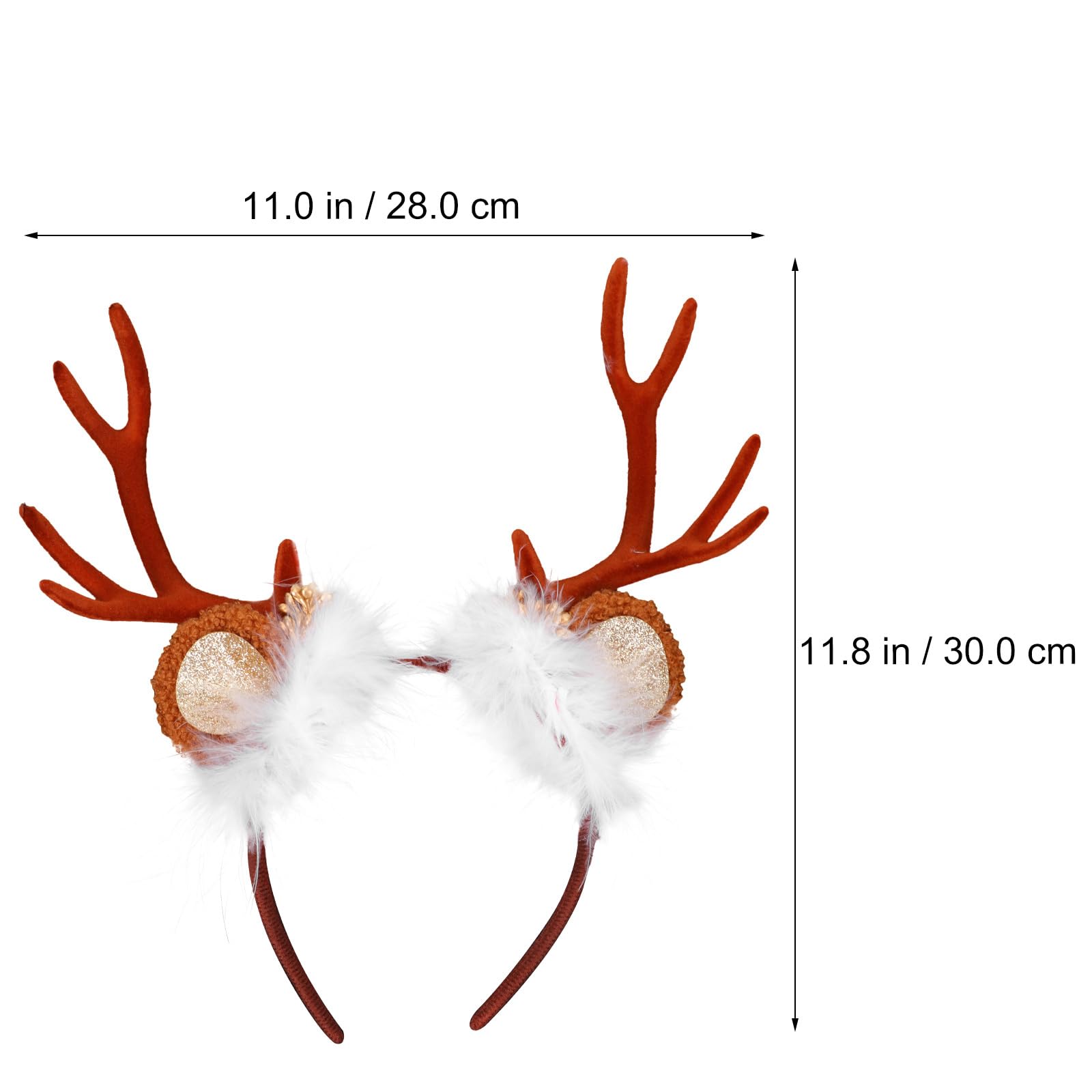 FRCOLOR Reindeer Antler Headband Animal Ears Headband Deer Flower Reindeer Hairband Christmas Hairband Christmas Head Boppers - Image 2