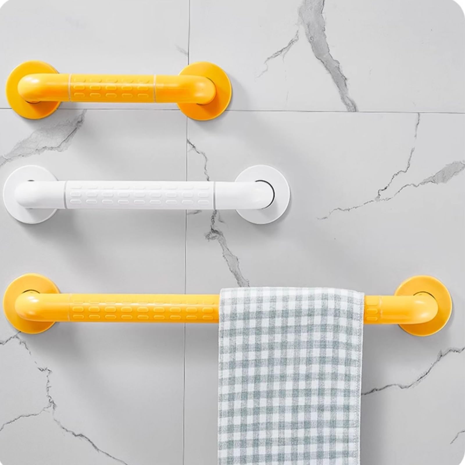 30-140CM Edelstahl Haltegriff Bad Rutschfest für Dusche und WC | Sicherheitsgriff aus Rostfreiem Edelstahl, Stabiler Badewannengriff für Senioren, Kinder und Patienten(Weiß,78cm)