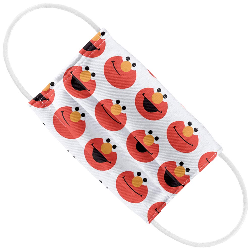 Popfunk Sesame Street Simple Elmo Pattern 1-Ply Reusable Face Mask Covering with Adjustable Nose Wire, Kids
