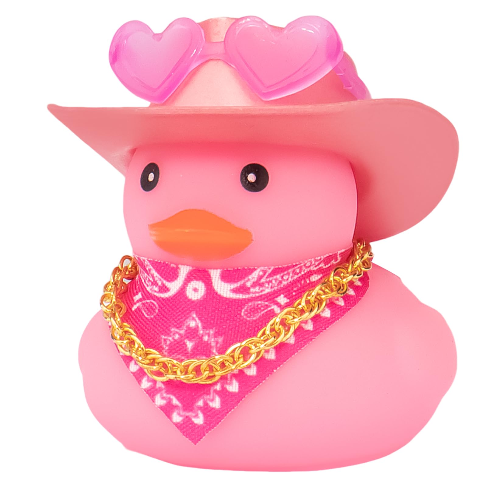wonuu Car Dashboard West Cowboy Hat Colorful Rubber Ducks Decorations, Rubber Ducky for Car Ornament Cute Duck with Hat, Glasses, Necklace, Scarf (