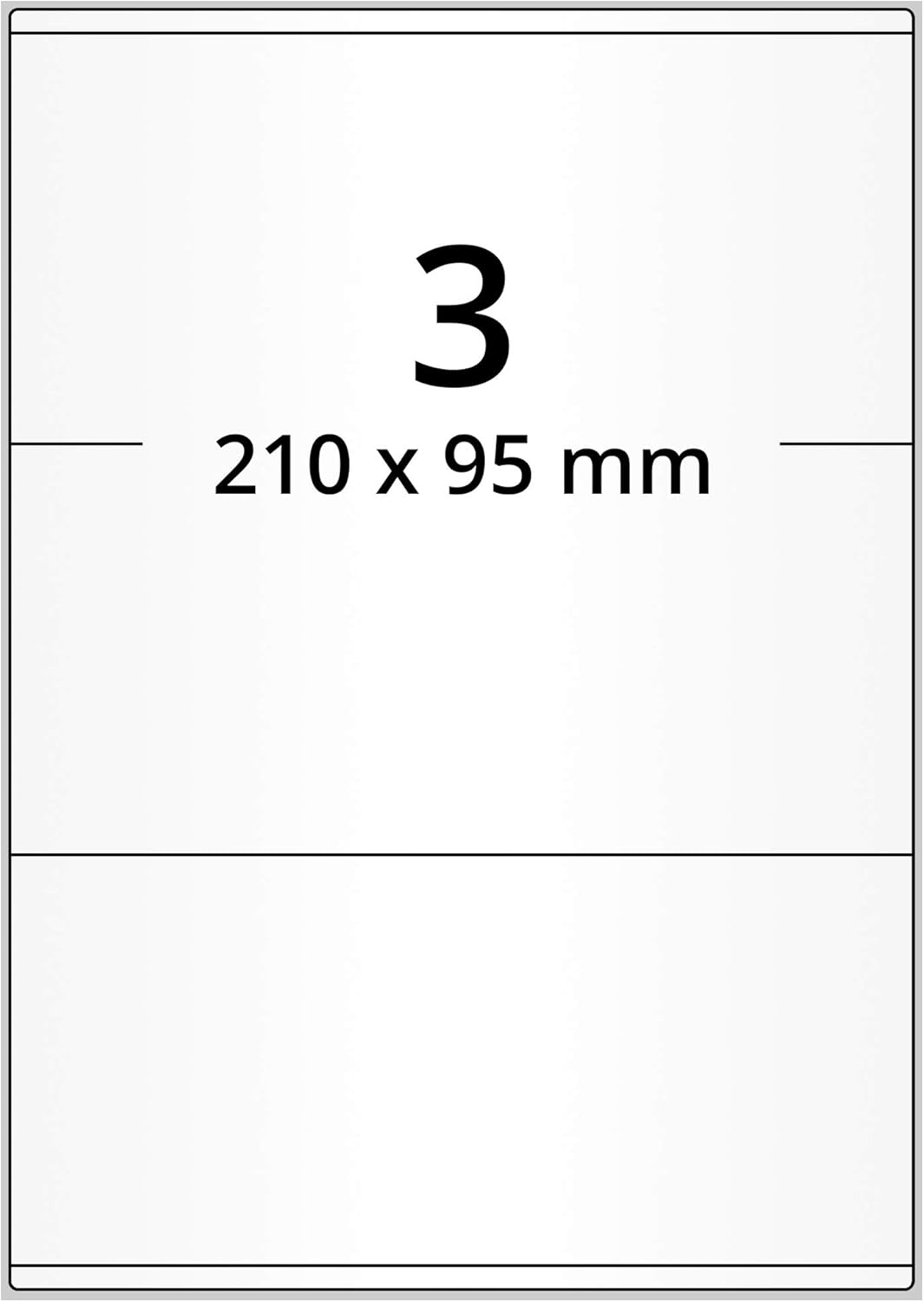 1000 Laser-Etiketten A4 - 105x296mm, Weiß, Selbstklebend (500 Bögen) - Hergestellt In Deutschland