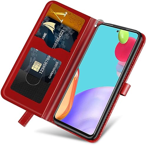 Miniatura 2 de Funda tipo cartera para Samsung Galaxy A53 5G, piel sintética de alta calidad con diseño de árbol en relieve, función atril, ranuras para tarjetas,